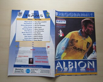 1995-96 WBA v Port Vale, Anglo Italian Cup Final 1ST LEG Football Programme. Ideal Christmas Gift, Fathers Day, Birthday Present For Him
