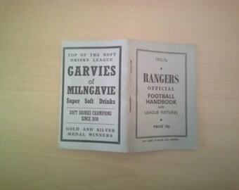 1975-76 Rangers Football Club Handbook, Yearbook Annual, Souvenir, Memorabilia. Original, Official.