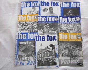 2002 NINE Leicester City Football Club's "The Fox" Fanzines, Souvenirs.
