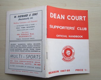 1967-68 Bournemouth Football Club Handbook, Yearbook, Souvenir, Memorabilia. Ideal Christmas Gift, Fathers Day, Birthday Present