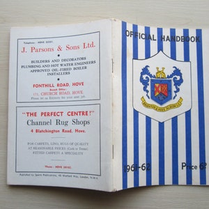 1961-62 Brighton & Hove Albion FC Football Soccer Club Handbook, Yearbook. Ideal Christmas Gift, Fathers Day, Birthday Present