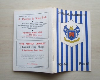 1961-62 Brighton & Hove Albion FC Football Soccer Club Handbook, Yearbook. Ideal Christmas Gift, Fathers Day, Birthday Present