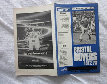 1973 Bristol Rovers v Bristol City Gloucester Cup Final,   Football Match Programme
