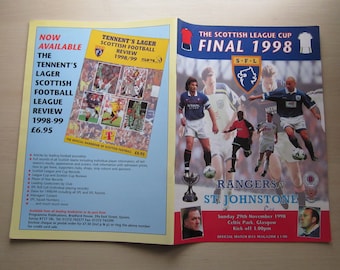 1998 Rangers v St. Johnstone Scottish League Cup Final Football Programme. Ideal Christmas Gift, Fathers Day, Birthday Present
