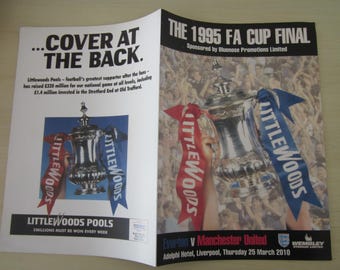 Opuscolo/souvenir originale della finale di FA Cup tra Everton FC e Manchester United FC del 1995.