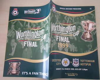 Programma della finale di Worthington Cup 1999 tra Leicester City e Tottenham Hotspur
