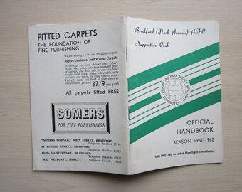 1961-62 Bradford Park Avenue Football Club Handbook, Souvenir, Brochure. Ideal Christmas Gift Father's Day Birthday Present For Him