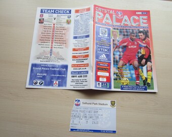 1990s THREE Crystal Palace, One With TICKET Football League Match Programmes. Ideal Christmas, Fathers Day, Birthday Present