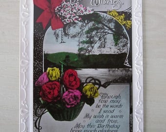 Ansichtkaart, vriendelijkste verjaardagswensen, echte foto (RPPC) ansichtkaart, echt, origineel.