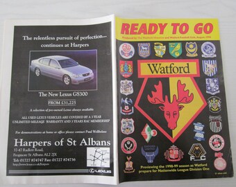 1998-99 "Ready To Go" Watford Football Club Previewing upcoming Season In Division One. Ideal Christmas Gift, Fathers Day, Birthday Present