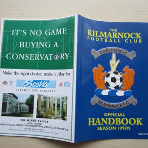 1998-99 Kilmarnock Football Club Handbuch Jahrbuchführer Original offizielles Ideales Weihnachtsgeschenk Vatertag Geburtstagsgeschenk
