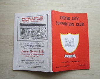 1966-67 Exeter City Football Supporters Club Handbook Yearbook Annual Souvenir. Ideal Christmas Gift, Fathers Day, Birthday Present