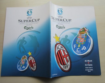 2003 A C Milan V F C Porto, Euro Super Cup Final Match Programme. Ideal Christmas Gift, Fathers Day, Birthday Present.