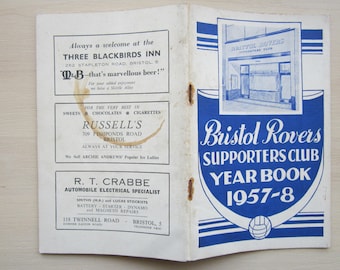 1957-58 Bristol Rovers Football Supporters Club Yearbook, Handbook, Annual. Ideal Christmas Gift, Fathers Day, Birthday Present