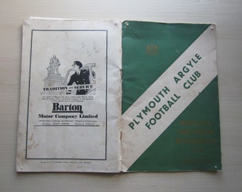 1953-54 Plymouth Argyle FC Football Soccer Club Handbook Yearbook Annual. Ideal Christmas Gift, Father's Day, Birthday Present,