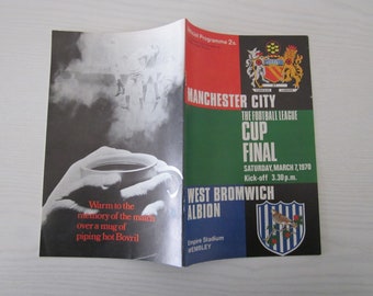 1970 Manchester City v WBA Football League Cup Final Match Programme. Ideal Christmas Gift, Fathers Day, Birthday Present