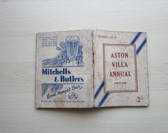 1937-38 Aston Villa Football Club Handbook, Yearbook, Annual, Souvenir. Ideal Christmas Gift, Fathers Day, Birthday Present For Him