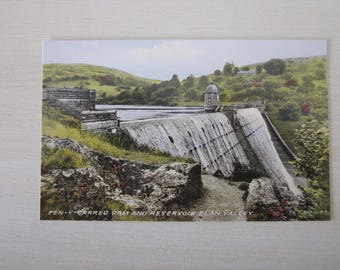 Postcard, Pen-Y-Carreg Dam And Reservoir, Ellan Valley, Wales, United Kingdom. Genuine, Original.