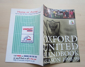 1998-99 Oxford United Football Club Handbook, Yearbook, Annual, Souvenir. Ideal Christmas Gift, Fathers Day, Birthday Present