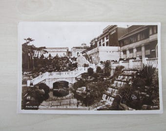 Pavilion Gardens And Falls, Bournemouth, United Kingdom, Genuine, Original, Real Photo Postcard (RPPC).