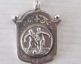1923 Ornate Shield Shaped Sterling (Hallmarked) Silver Sexton Cup Football Winners Fob 6.4g.