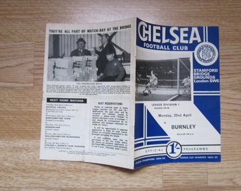 1967-68 Chelsea v Burnley Football League Division One Match Programme. Ideal Christmas Gift, Fathers Day, Birthday Present