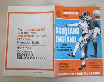 1970 Scotland v England Home International Championship Programme. Ideal Christmas Gift, Father's Day Birthday Present For Him
