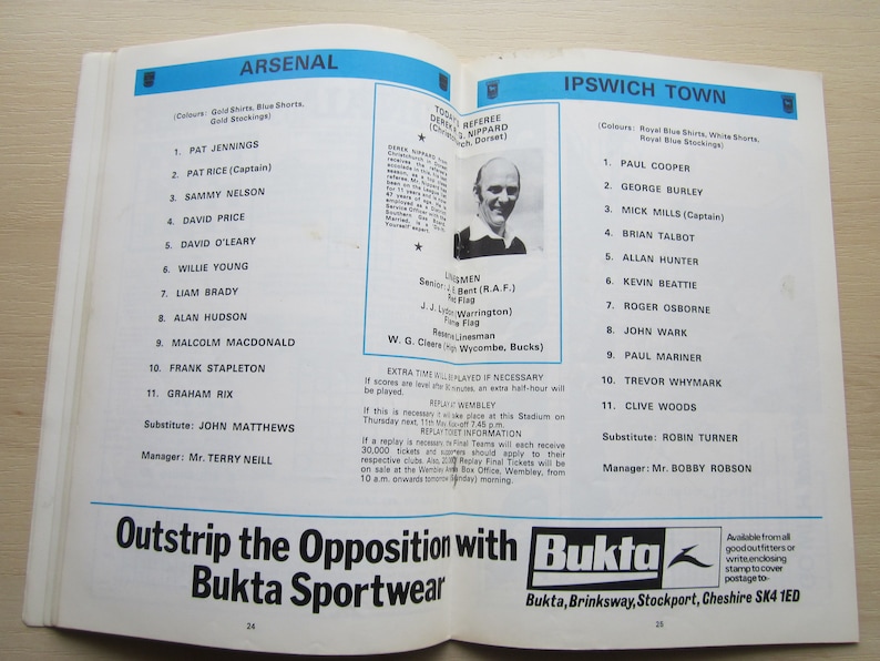 Ideal Christmas Gift 1978 Arsenal FC v Ipswich Town FC F A Cup Final Football Programme Souvenir Birthday Present Fathers Day