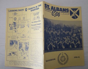 1990-91 St. Albans City Football Club Souvenir Handbook, Yearbook, Annual. Ideal Christmas Gift, Fathers Day, Birthday Present