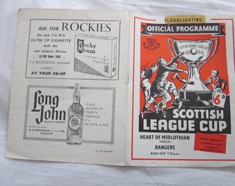 1961/62 Hearts v Rangers, Scottish League Cup Final REPLAY Programme. Ideal Christmas Gift, Fathers Day, Birthday Present