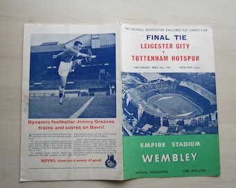 1961 Leicester City v Tottenham Hotspur F A Cup Final Match Programme, Souvenir. Ideal Christmas Gift, Fathers Day, Birthday Present For Him