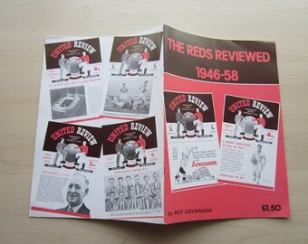 1946-58 The Reds Reviewed Manchester United Football Club Brochure, Souvenir. Ideal Christmas Gift, Fathers Day, Birthday Present For Him