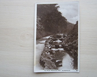 Postcard, The Falls, Peasholme Park, Scarborough, Yorkshire, UK. REAL PHOTO Postcard. Genuine, Original. Used, Posted 1930