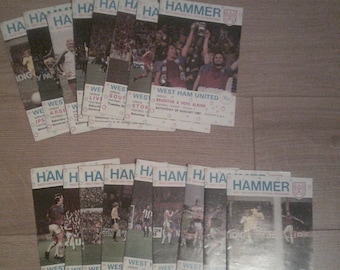 EIGHTEEN 1981-82 West Ham United Football Club Match Day Programmes, Memorabilia. Original, Official. Full details below.