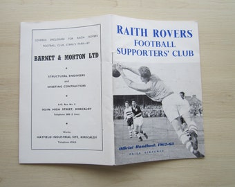 1962-63 Raith Rovers Football Club Handbook, Yearbook, Memorabilia. Ideal Christmas Gift, Fathers Day, Birthday Present