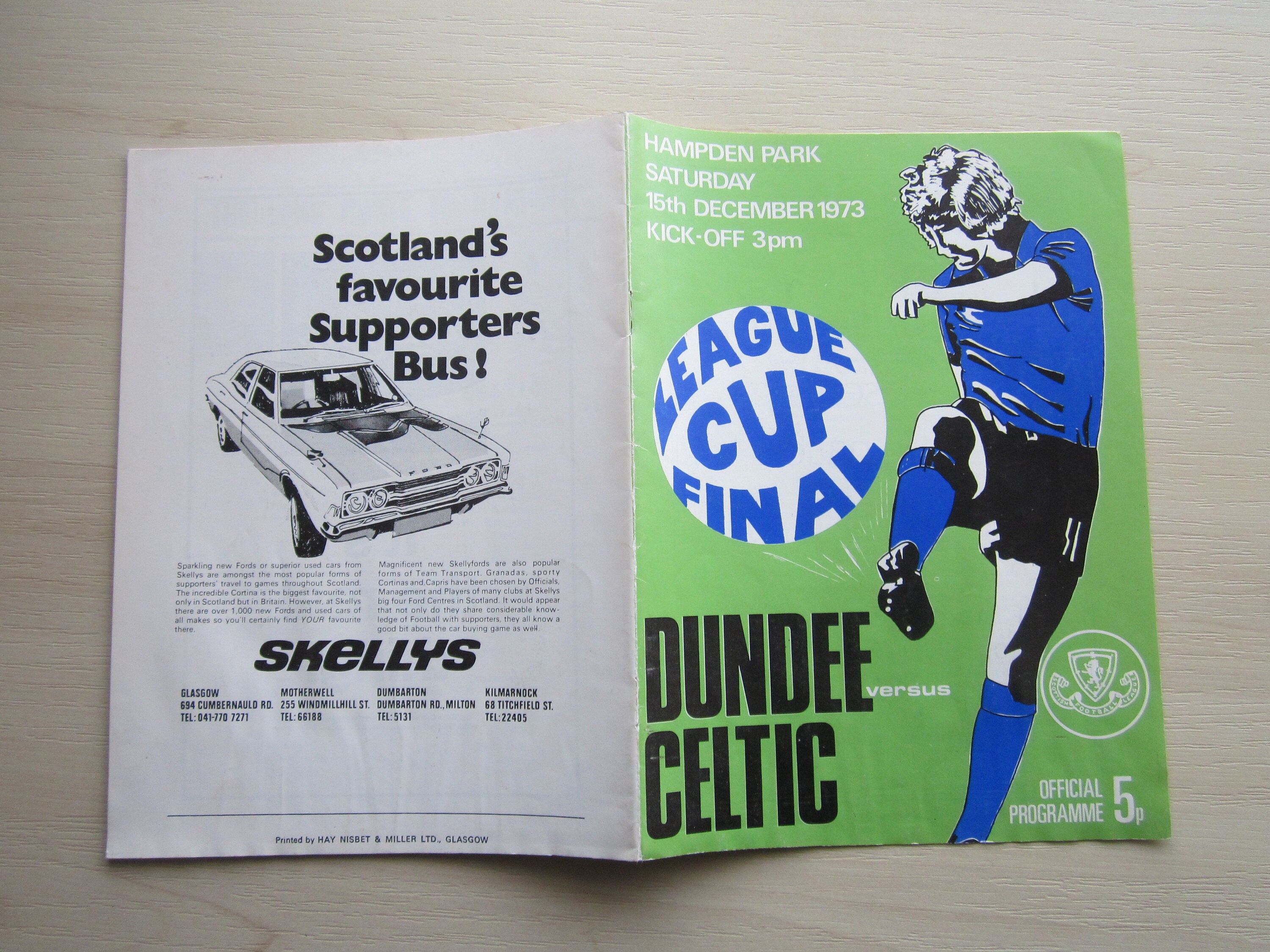 1973 Dundee v Celtic Scottish League Cup Final Football Match Programme. Ideal Christmas Gift, Fathers Day Birthday Present For Him