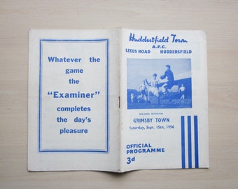 1956-57 Huddersfield Town v Grimsby Town Football Programme, Souvenir.