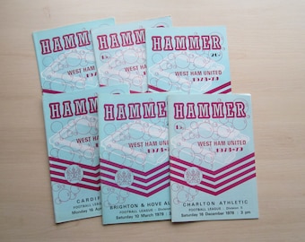 1978-79 Season SIX West Ham United Football Club Programmes, Souvenirs, Memorabilia. Ideal Christmas Gift, Fathers Day, Birthday Present