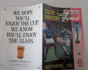 1990-91 Celtic v Rangers Scottish League Cup (Skol) Final Match Programme. Ideal Christmas Gift, Fathers Day, Birthday Present