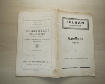 1960-61 Fulham Football Club Handbook, Yearbook, Annual, Souvenir, Brochure. Ideal Christmas Gift, Fathers Day, Birthday Present