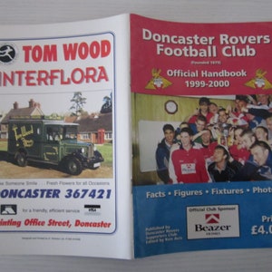 1999-2000 Doncaster Rovers Football Club Handbook, Yearbook, Souvenir. Ideal Christmas Gift, Fathers Day, Birthday Present For Him
