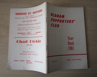 1961 RUGBY LEAGUE, Oldham Supporters' Club Yearbook, Handbook, Annual, Souvenir. Ideal Christmas Gift, Fathers Day, Birthday Present For Him