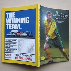 2000-2001 Norwich City Football Club Handbook, Yearbook, Annual, Souvenir. Ideal Christmas Gift, Fathers Day, Birthday Present For Him