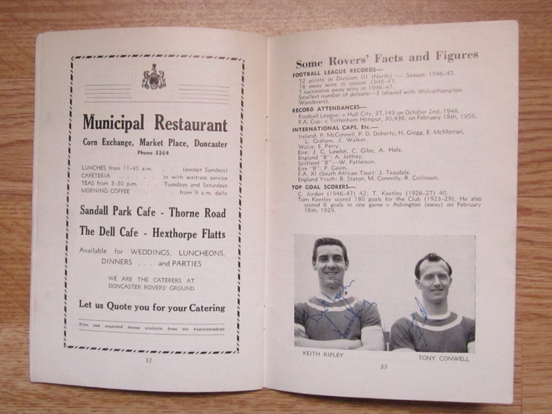 Ideal Christmas Gift Annual Birthday Present SIGNED 1963-64 Doncaster Rovers Football Club Handbook Fathers Day Yearbook
