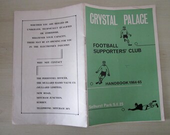 1964-65 Crystal Palace Football Supporters Club Handbook, Yearbook