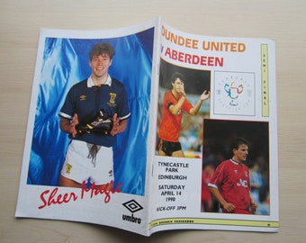 1989-90 Dundee United v Aberdeen Scottish Cup Semi-Final Football Programme. Ideal Christmas Gift, Fathers Day, Birthday Present