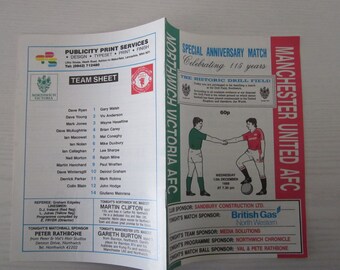 1989-90 Northwich Victoria AFC v Manchester United, Special Anniversary Match Programme Ideal Christmas, Father's Day Birthday gift