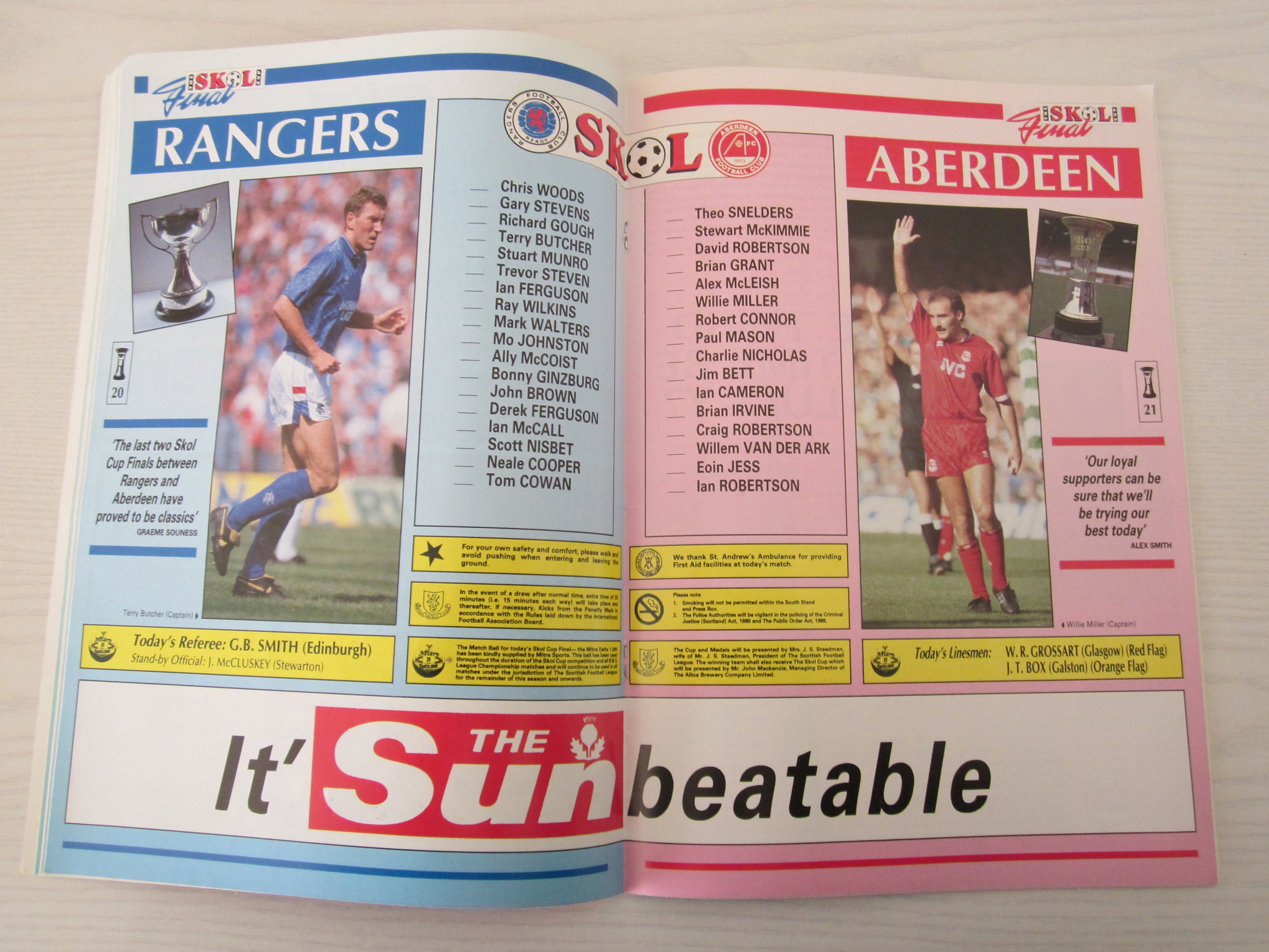 198990 Rangers V Aberdeen Scottish League skol Cup Final Etsy UK