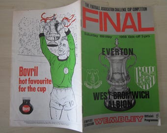 1968 Everton v West Bromwich Albion (WBA) F A Cup Final Football Match Programme.