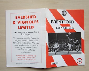 1981-82 Brentford Football Supporters Club Handbook, Yearbook, Annual Souvenir. Ideal Christmas Gift, Fathers Day, Birthday Present